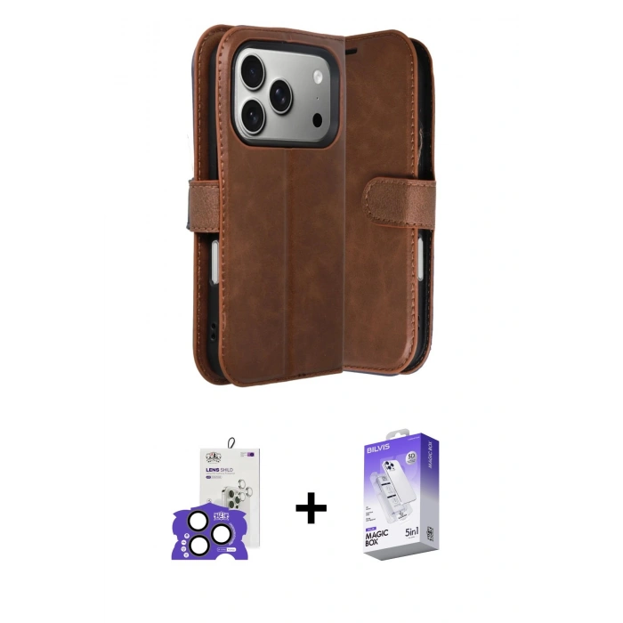 MARSİLYAN™- iPhone 17 Pro Max Kılıf Siluet Işık Serisi - Siyah Bilvis 5in1 3D Magic Cam Ekran Koruyucu + Bilvis Titan Kamera Lens - NLGY