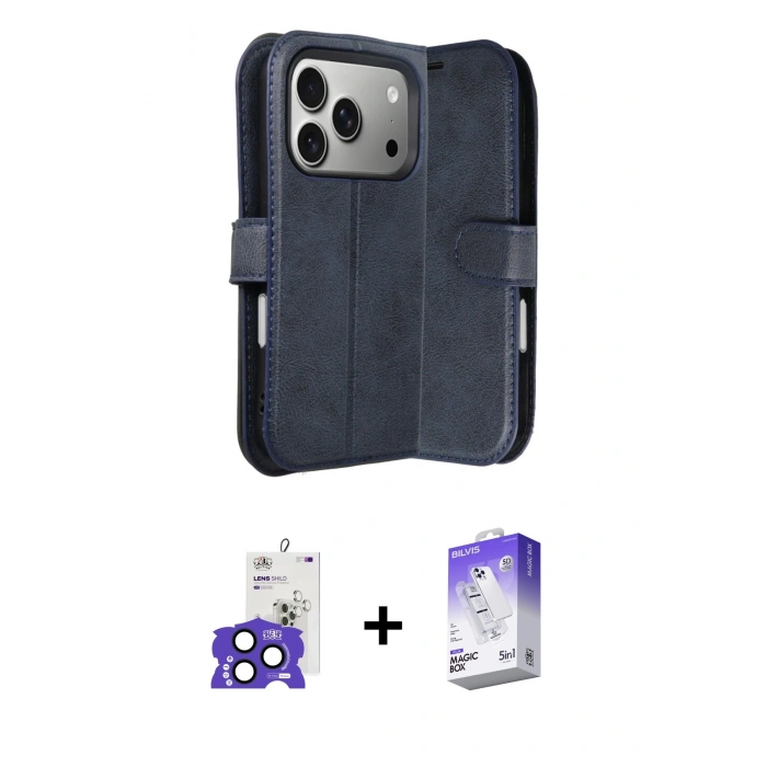 MARSİLYAN™- iPhone 17 Pro Max Kılıf Siluet Işık Serisi - Siyah Bilvis 5in1 3D Magic Cam Ekran Koruyucu + Bilvis Titan Kamera Lens - LT