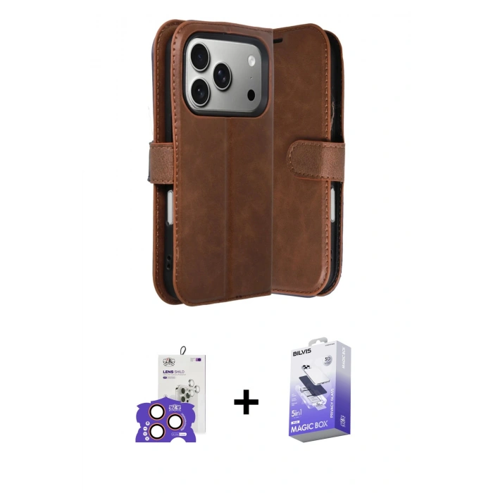 MARSİLYAN™- iPhone 17 Pro Max Kılıf Siluet Işık Serisi - Siyah Bilvis 5in1 5D Magic Hayalet Cam Ekran Koruyucu + Bilvis Titan Kamera Lens - TU