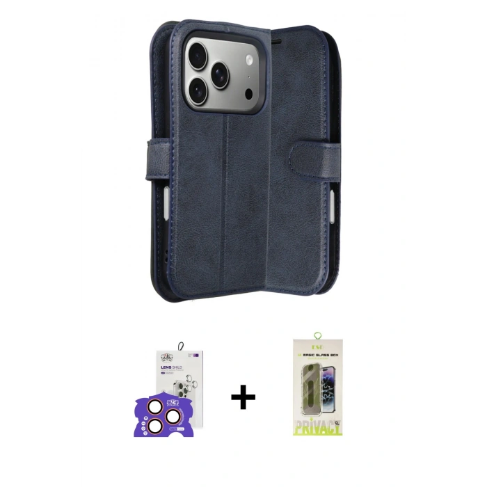 MARSİLYAN™- iPhone 17 Pro Max Kılıf Siluet Işık Serisi - Siyah Joko Magic 5D Hayalet Cam + Bilvis Titan Kamera Lens - TU