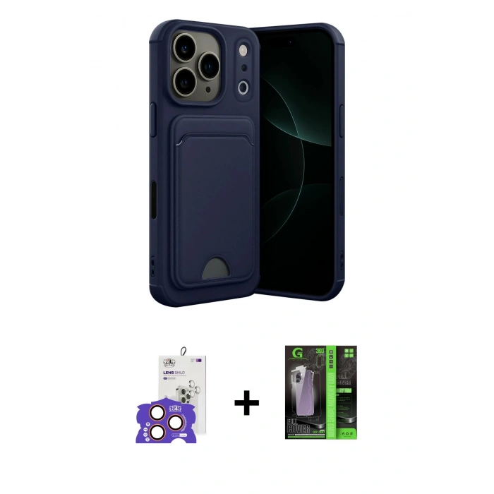 MARSİLYAN™- iPhone 17 Pro Max Kılıf Vadi Çizgi Prime - Şeffaf 360 Full Body Arka Koruyucu + Bilvis Titan Kamera Lens - TU