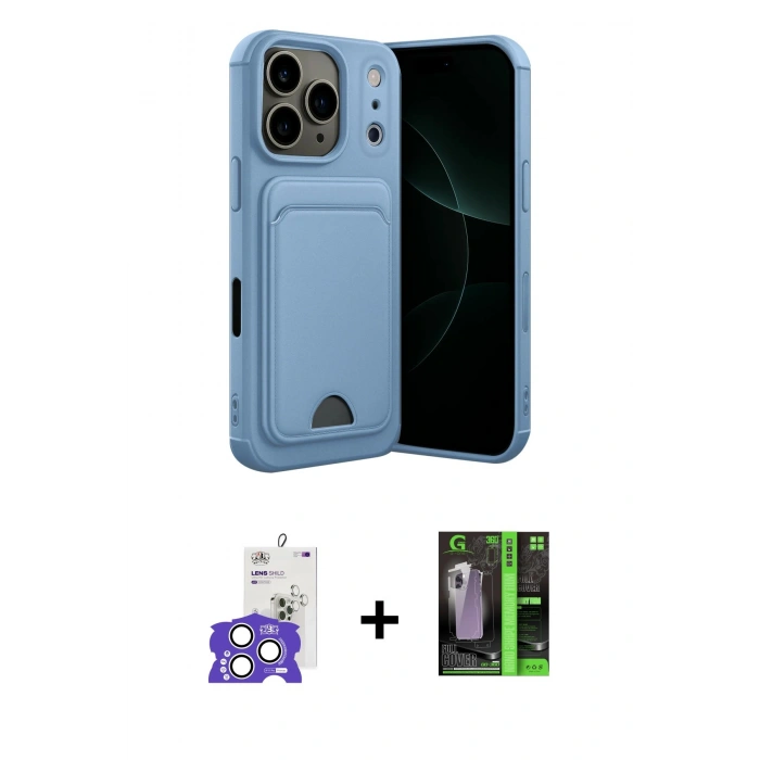 MARSİLYAN™- iPhone 17 Pro Max Kılıf Vadi Çizgi Prime - Şeffaf 360 Full Body Arka Koruyucu + Bilvis Titan Kamera Lens - GS