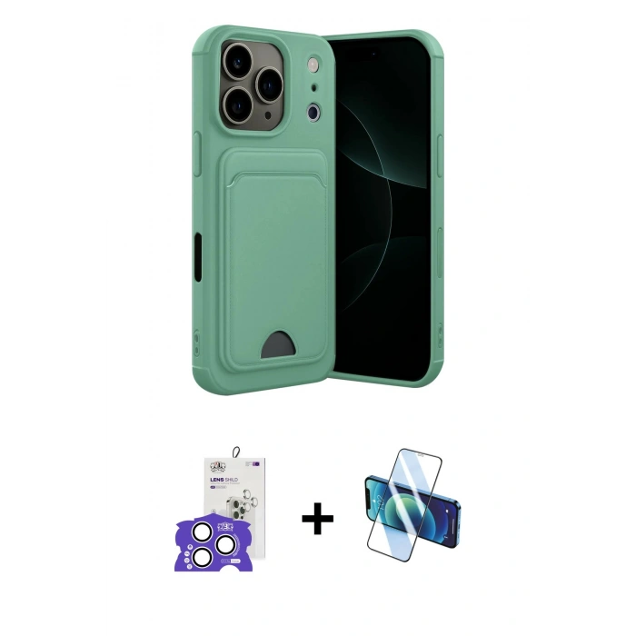 MARSİLYAN™- iPhone 17 Pro Max Kılıf Vadi Çizgi Prime - Siyah 3D Antistatik Seramik Nano Ekran Koruyucu + Bilvis Titan Kamera Lens - GS