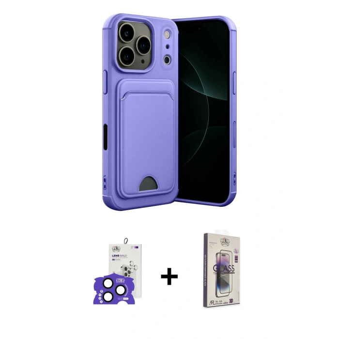 MARSİLYAN™- iPhone 17 Pro Max Kılıf Vadi Çizgi Prime - Siyah Bilvis 3D Cam Ekran Koruyucu + Bilvis Titan Kamera Lens - LT