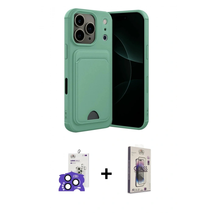 MARSİLYAN™- iPhone 17 Pro Max Kılıf Vadi Çizgi Prime - Siyah Bilvis 3D Cam Ekran Koruyucu + Bilvis Titan Kamera Lens - LT