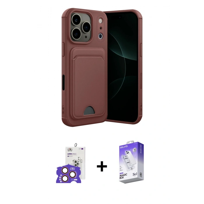 MARSİLYAN™- iPhone 17 Pro Max Kılıf Vadi Çizgi Prime - Siyah Bilvis 5in1 3D Magic Cam Ekran Koruyucu + Bilvis Titan Kamera Lens - TU