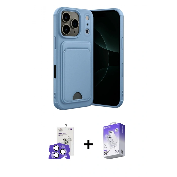 MARSİLYAN™- iPhone 17 Pro Max Kılıf Vadi Çizgi Prime - Siyah Bilvis 5in1 3D Magic Cam Ekran Koruyucu + Bilvis Titan Kamera Lens - GS