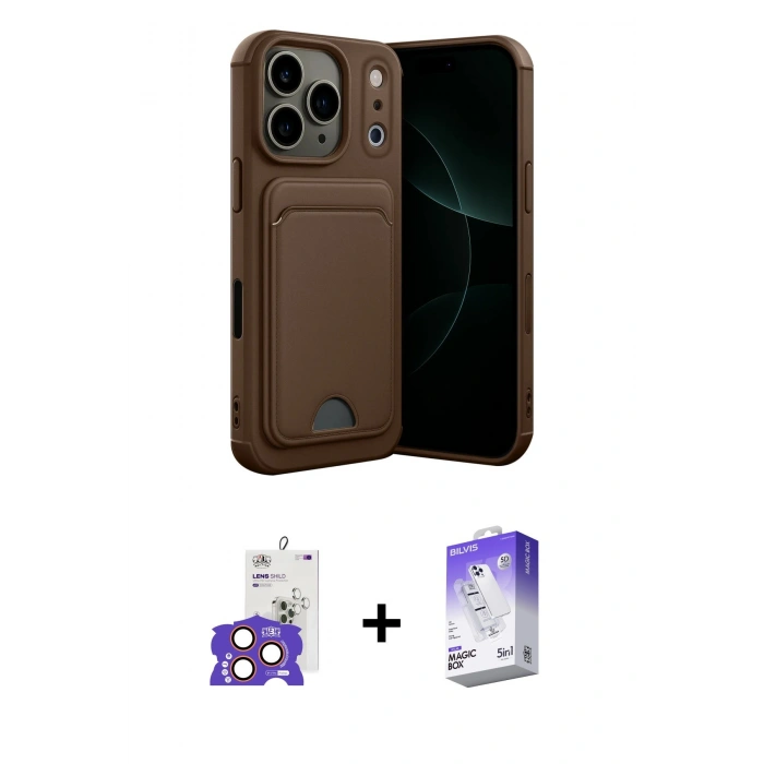 MARSİLYAN™- iPhone 17 Pro Max Kılıf Vadi Çizgi Prime - Siyah Bilvis 5in1 3D Magic Cam Ekran Koruyucu + Bilvis Titan Kamera Lens - TU