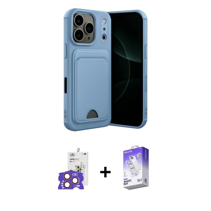 MARSİLYAN™- iPhone 17 Pro Max Kılıf Vadi Çizgi Prime - Siyah Bilvis 5in1 3D Magic Cam Ekran Koruyucu + Bilvis Titan Kamera Lens - TU
