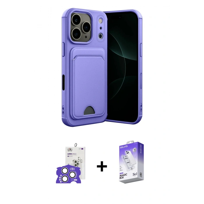 MARSİLYAN™- iPhone 17 Pro Max Kılıf Vadi Çizgi Prime - Siyah Bilvis 5in1 3D Magic Cam Ekran Koruyucu + Bilvis Titan Kamera Lens - GS