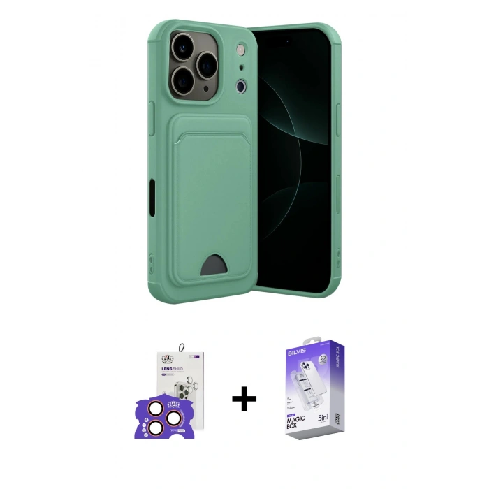 MARSİLYAN™- iPhone 17 Pro Max Kılıf Vadi Çizgi Prime - Siyah Bilvis 5in1 3D Magic Cam Ekran Koruyucu + Bilvis Titan Kamera Lens - TU