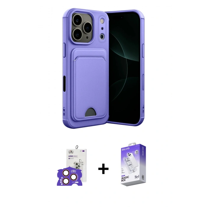 MARSİLYAN™- iPhone 17 Pro Max Kılıf Vadi Çizgi Prime - Siyah Bilvis 5in1 3D Magic Cam Ekran Koruyucu + Bilvis Titan Kamera Lens - TU