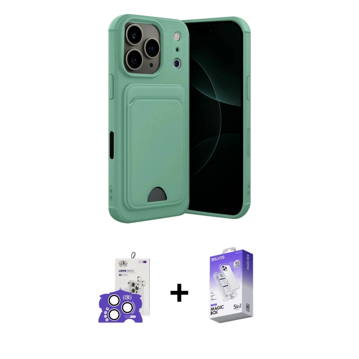 MARSİLYAN™- iPhone 17 Pro Max Kılıf Vadi Çizgi Prime - Siyah Bilvis 5in1 3D Magic Cam Ekran Koruyucu + Bilvis Titan Kamera Lens - GS