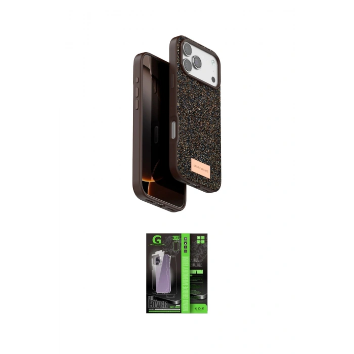 MARSİLYAN™- iPhone 17 Pro Max Kılıf Vadi Klasik Serisi - Siyah 360 Mat Full Body Arka Koruyucu
