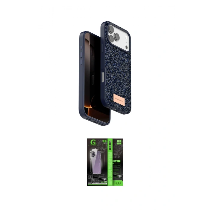 MARSİLYAN™- iPhone 17 Pro Max Kılıf Vadi Klasik Serisi - Siyah 360 Mat Full Body Arka Koruyucu