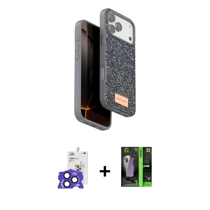 MARSİLYAN™- iPhone 17 Pro Max Kılıf Vadi Klasik Serisi - Siyah 360 Mat Full Body Arka Koruyucu + Bilvis Titan Kamera Lens - LT