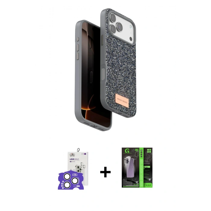 MARSİLYAN™- iPhone 17 Pro Max Kılıf Vadi Klasik Serisi - Siyah 360 Mat Full Body Arka Koruyucu + Bilvis Titan Kamera Lens - GS