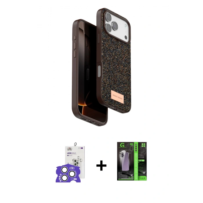 MARSİLYAN™- iPhone 17 Pro Max Kılıf Vadi Klasik Serisi - Siyah 360 Mat Full Body Arka Koruyucu + Bilvis Titan Kamera Lens - GS