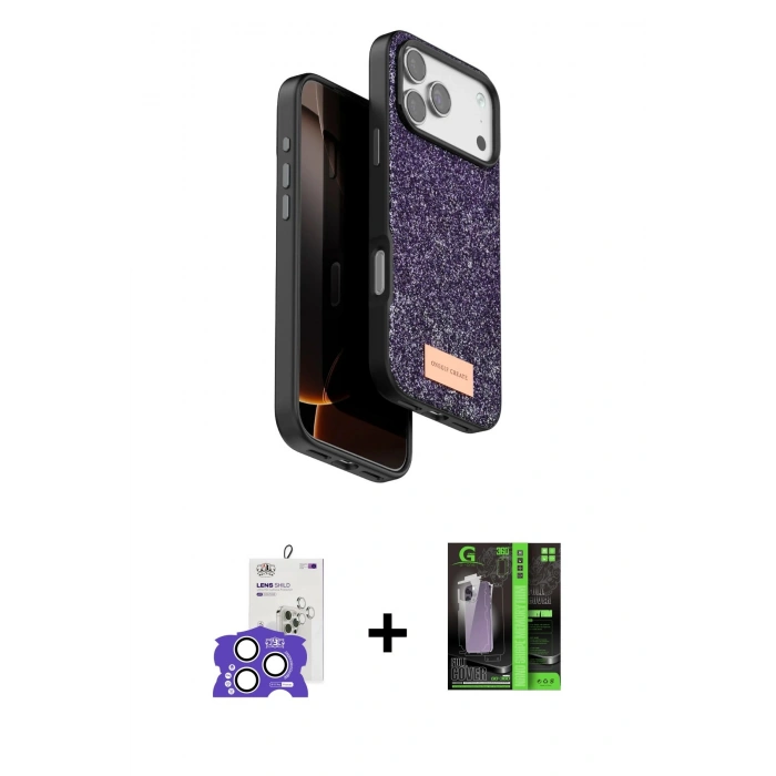 MARSİLYAN™- iPhone 17 Pro Max Kılıf Vadi Klasik Serisi - Siyah 360 Mat Full Body Arka Koruyucu + Bilvis Titan Kamera Lens - GS