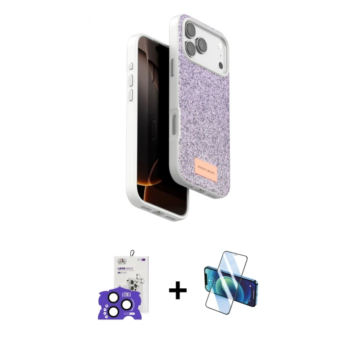 MARSİLYAN™- iPhone 17 Pro Max Kılıf Vadi Klasik Serisi - Siyah 3D Antistatik Cam Ekran Koruyucu + Bilvis Titan Kamera Lens - LT