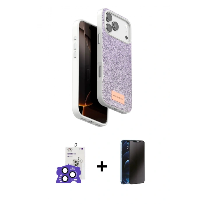 MARSİLYAN™- iPhone 17 Pro Max Kılıf Vadi Klasik Serisi - Siyah 3D Antistatik Hayalet Cam Ekran Koruyucu + Bilvis Titan Kamera Lens - LT