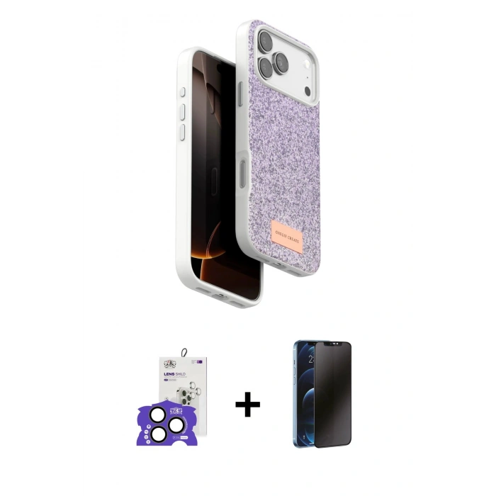 MARSİLYAN™- iPhone 17 Pro Max Kılıf Vadi Klasik Serisi - Siyah 3D Antistatik Hayalet Cam Ekran Koruyucu + Bilvis Titan Kamera Lens - NLGY