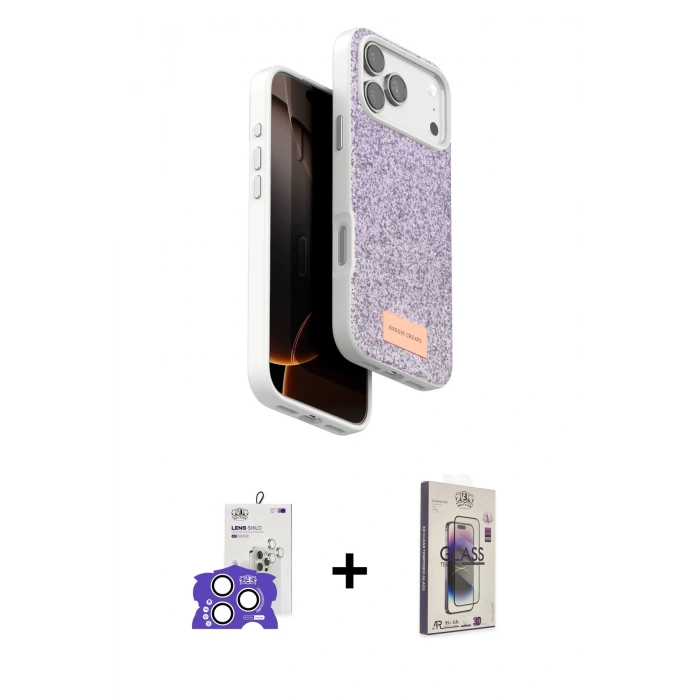MARSİLYAN™- iPhone 17 Pro Max Kılıf Vadi Klasik Serisi - Siyah Bilvis 3D Cam Ekran Koruyucu + Bilvis Titan Kamera Lens - GS