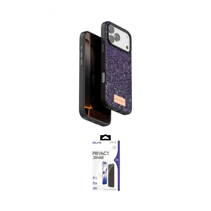 MARSİLYAN™- iPhone 17 Pro Max Kılıf Vadi Klasik Serisi - Siyah Bilvis 3X AR Hayalet Cam Ekran Koruyucu