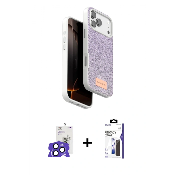MARSİLYAN™- iPhone 17 Pro Max Kılıf Vadi Klasik Serisi - Siyah Bilvis 3X AR Hayalet Cam Ekran Koruyucu + Bilvis Titan Kamera Lens - LT