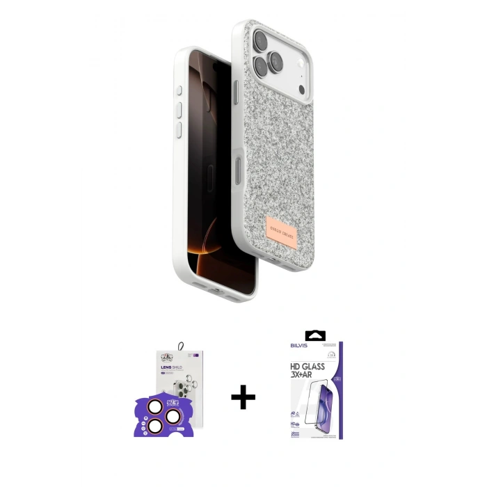 MARSİLYAN™- iPhone 17 Pro Max Kılıf Vadi Klasik Serisi - Siyah Bilvis 3X AR HD Cam Ekran Koruyucu + Bilvis Titan Kamera Lens - TU
