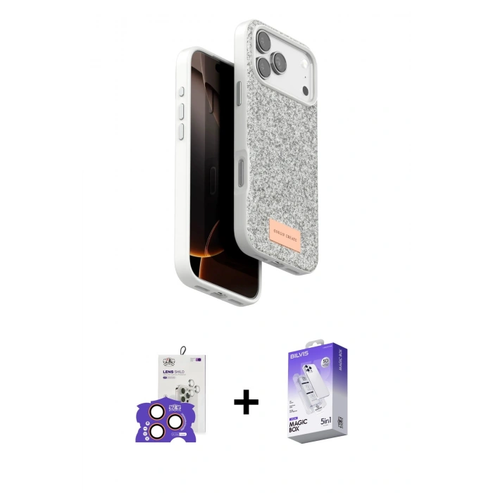 MARSİLYAN™- iPhone 17 Pro Max Kılıf Vadi Klasik Serisi - Siyah Bilvis 5in1 3D Magic Cam Ekran Koruyucu + Bilvis Titan Kamera Lens - TU