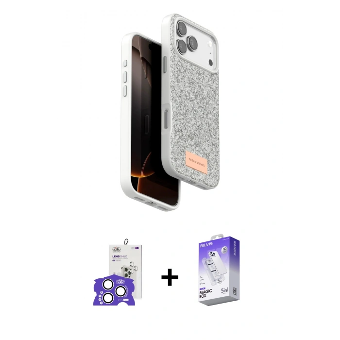 MARSİLYAN™- iPhone 17 Pro Max Kılıf Vadi Klasik Serisi - Siyah Bilvis 5in1 3D Magic Cam Ekran Koruyucu + Bilvis Titan Kamera Lens - GS