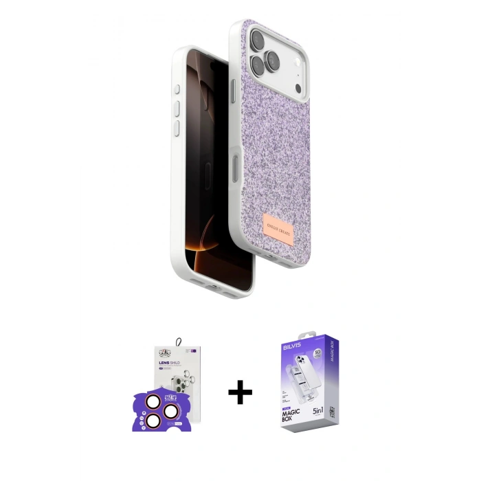 MARSİLYAN™- iPhone 17 Pro Max Kılıf Vadi Klasik Serisi - Siyah Bilvis 5in1 3D Magic Cam Ekran Koruyucu + Bilvis Titan Kamera Lens - TU