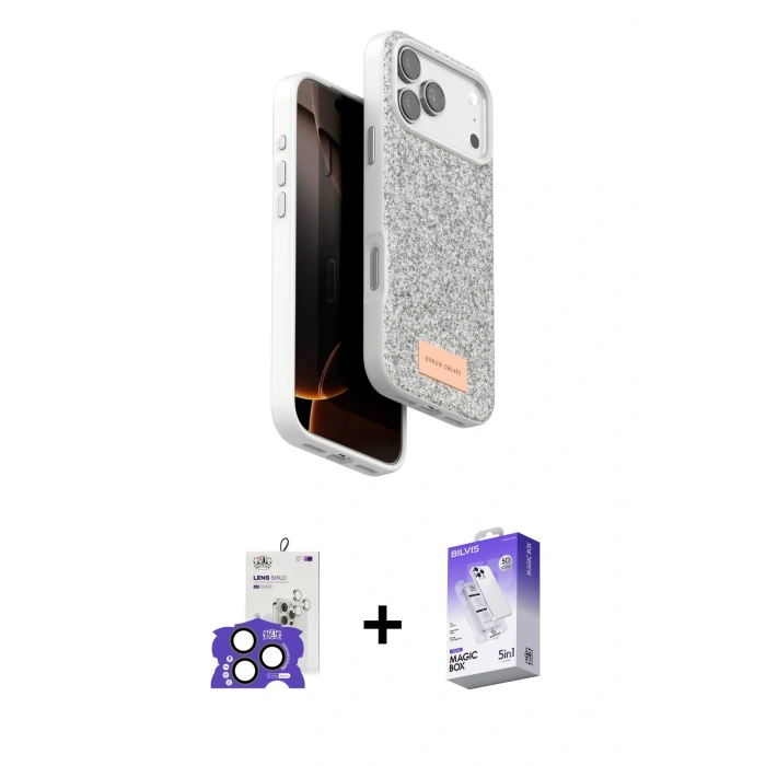 MARSİLYAN™- iPhone 17 Pro Max Kılıf Vadi Klasik Serisi - Siyah Bilvis 5in1 3D Magic Cam Ekran Koruyucu + Bilvis Titan Kamera Lens - NLGY