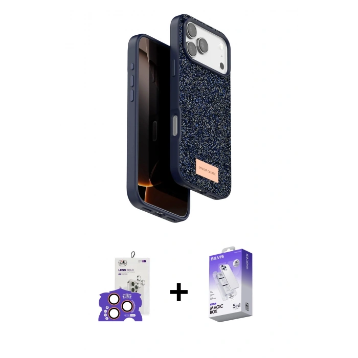 MARSİLYAN™- iPhone 17 Pro Max Kılıf Vadi Klasik Serisi - Siyah Bilvis 5in1 3D Magic Cam Ekran Koruyucu + Bilvis Titan Kamera Lens - TU