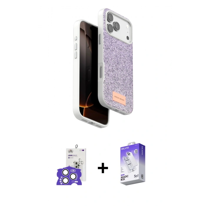 MARSİLYAN™- iPhone 17 Pro Max Kılıf Vadi Klasik Serisi - Siyah Bilvis 5in1 3D Magic Cam Ekran Koruyucu + Bilvis Titan Kamera Lens - GS