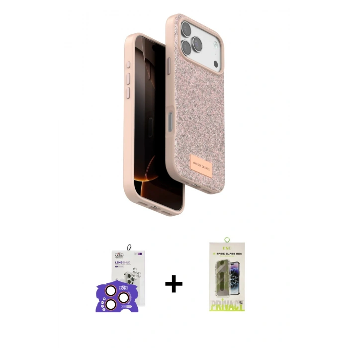 MARSİLYAN™- iPhone 17 Pro Max Kılıf Vadi Klasik Serisi - Siyah Joko Magic 5D Hayalet Cam + Bilvis Titan Kamera Lens - TU