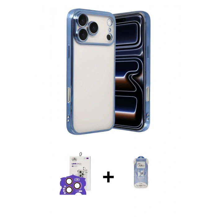 MARSİLYAN™- iPhone 17 Pro Max Kılıf Vadi Minimal - Siyah Joko Magic 5D Cam + Bilvis Titan Kamera Lens - TU