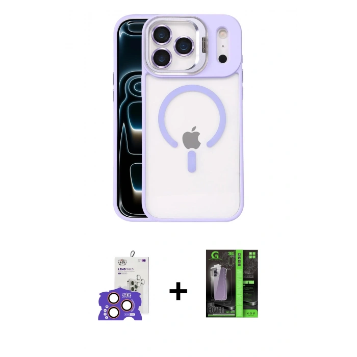 MARSİLYAN™- iPhone 17 Pro Max Kılıf Yadigar Asil Koleksiyonu - Şeffaf 360 Full Body Arka Koruyucu + Bilvis Titan Kamera Lens - TU