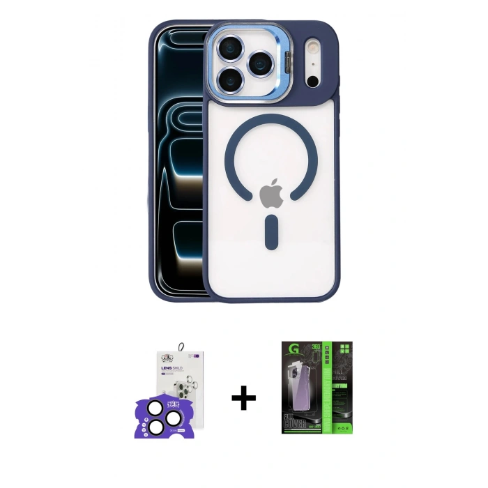 MARSİLYAN™- iPhone 17 Pro Max Kılıf Yadigar Asil Koleksiyonu - Şeffaf 360 Full Body Arka Koruyucu + Bilvis Titan Kamera Lens - NLGY