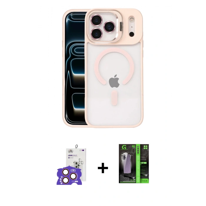 MARSİLYAN™- iPhone 17 Pro Max Kılıf Yadigar Asil Koleksiyonu - Şeffaf 360 Full Body Arka Koruyucu + Bilvis Titan Kamera Lens - TU