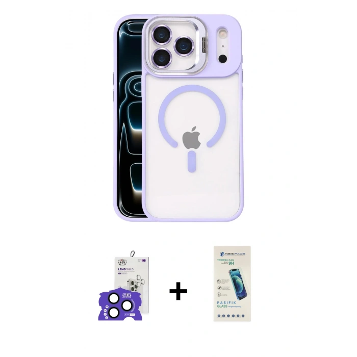 MARSİLYAN™- iPhone 17 Pro Max Kılıf Yadigar Asil Koleksiyonu - Şeffaf Pasifik Cam Ekran Koruyucu + Bilvis Titan Kamera Lens - LT