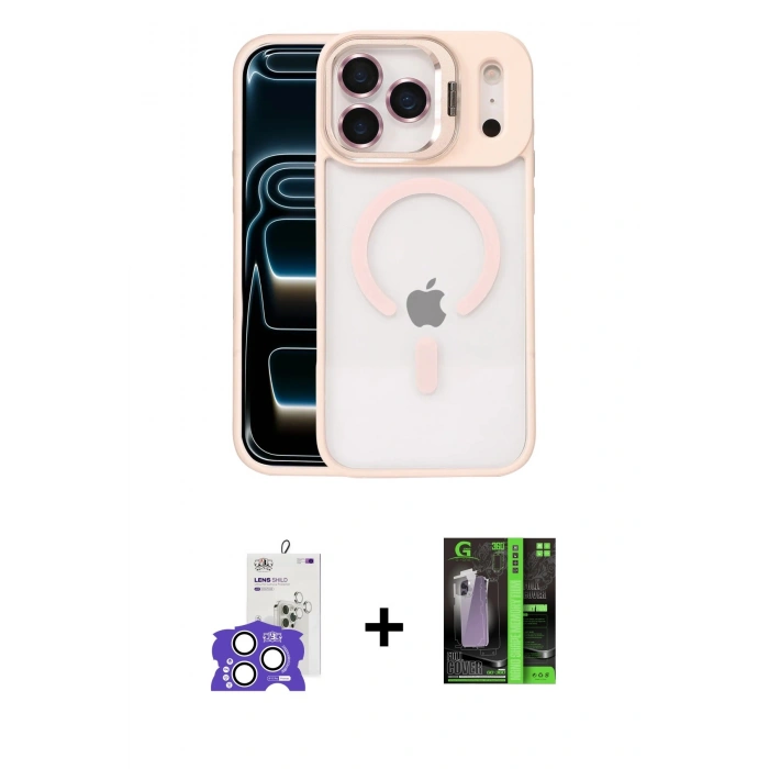 MARSİLYAN™- iPhone 17 Pro Max Kılıf Yadigar Asil Koleksiyonu - Siyah 360 Mat Full Body Arka Koruyucu + Bilvis Titan Kamera Lens - GS