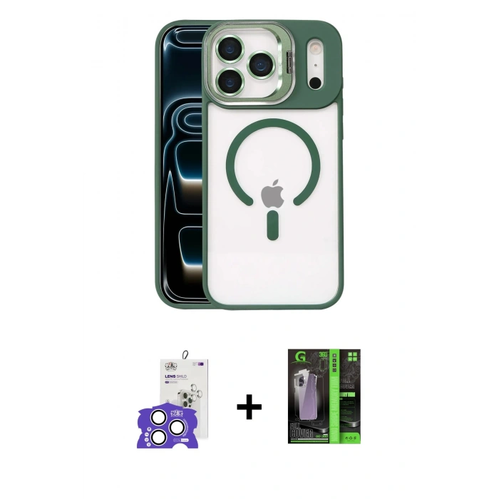 MARSİLYAN™- iPhone 17 Pro Max Kılıf Yadigar Asil Koleksiyonu - Siyah 360 Mat Full Body Arka Koruyucu + Bilvis Titan Kamera Lens - GS