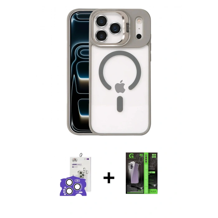 MARSİLYAN™- iPhone 17 Pro Max Kılıf Yadigar Asil Koleksiyonu - Siyah 360 Mat Full Body Arka Koruyucu + Bilvis Titan Kamera Lens - GS