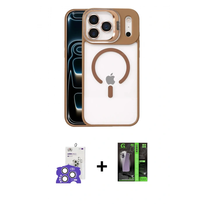 MARSİLYAN™- iPhone 17 Pro Max Kılıf Yadigar Asil Koleksiyonu - Siyah 360 Mat Full Body Arka Koruyucu + Bilvis Titan Kamera Lens - GS