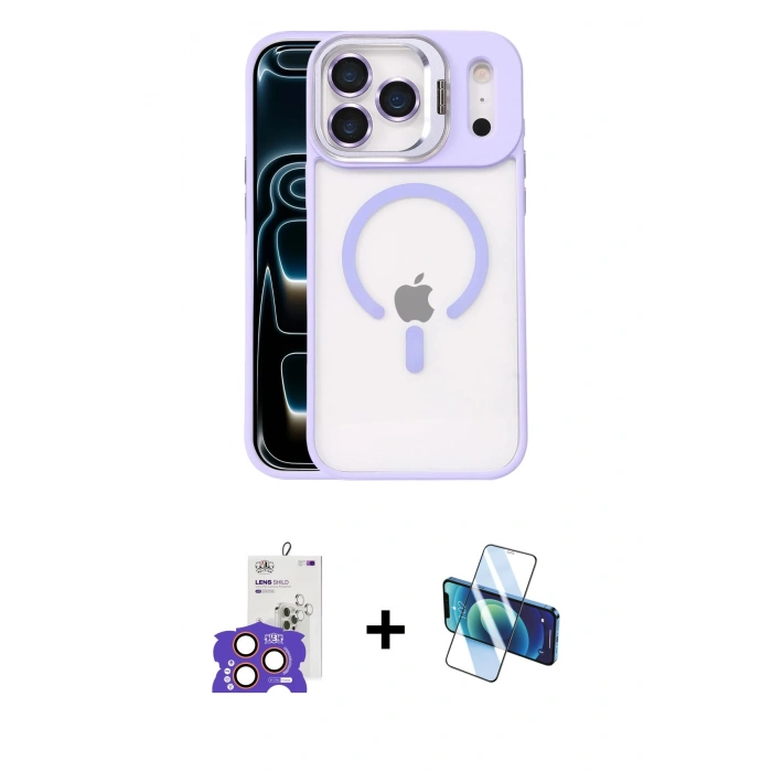 MARSİLYAN™- iPhone 17 Pro Max Kılıf Yadigar Asil Koleksiyonu - Siyah 3D Antistatik Cam Ekran Koruyucu + Bilvis Titan Kamera Lens - TU