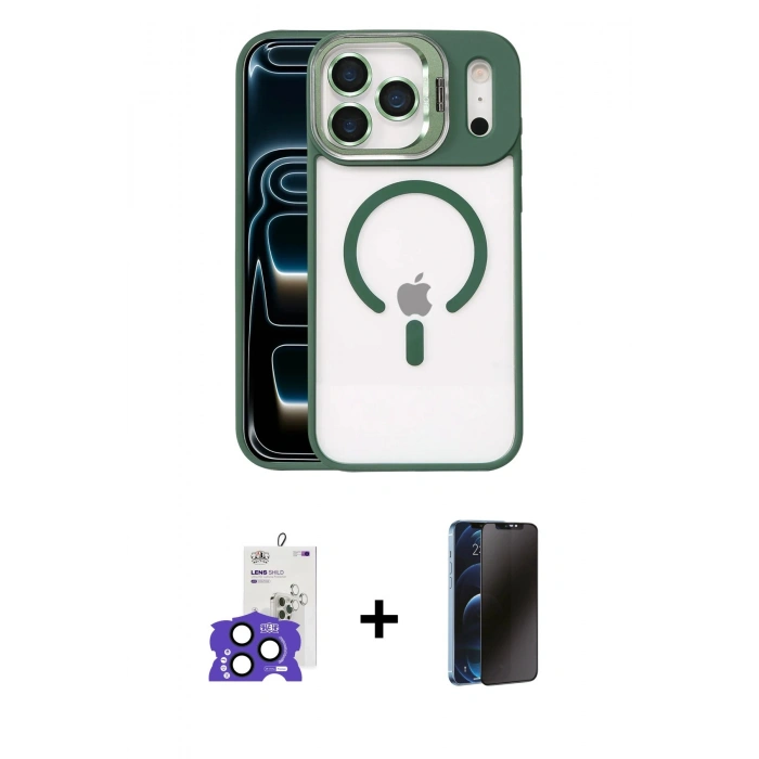 MARSİLYAN™- iPhone 17 Pro Max Kılıf Yadigar Asil Koleksiyonu - Siyah 3D Antistatik Hayalet Cam Ekran Koruyucu + Bilvis Titan Kamera Lens - LT
