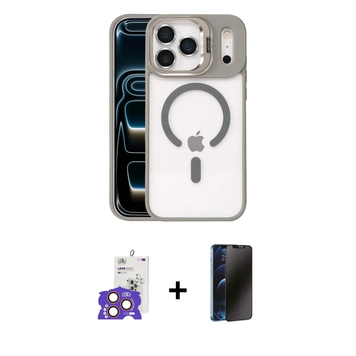 MARSİLYAN™- iPhone 17 Pro Max Kılıf Yadigar Asil Koleksiyonu - Siyah 3D Antistatik Hayalet Cam Ekran Koruyucu + Bilvis Titan Kamera Lens - TU