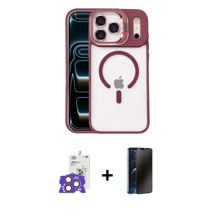 MARSİLYAN™- iPhone 17 Pro Max Kılıf Yadigar Asil Koleksiyonu - Siyah 3D Antistatik Hayalet Cam Ekran Koruyucu + Bilvis Titan Kamera Lens - TU